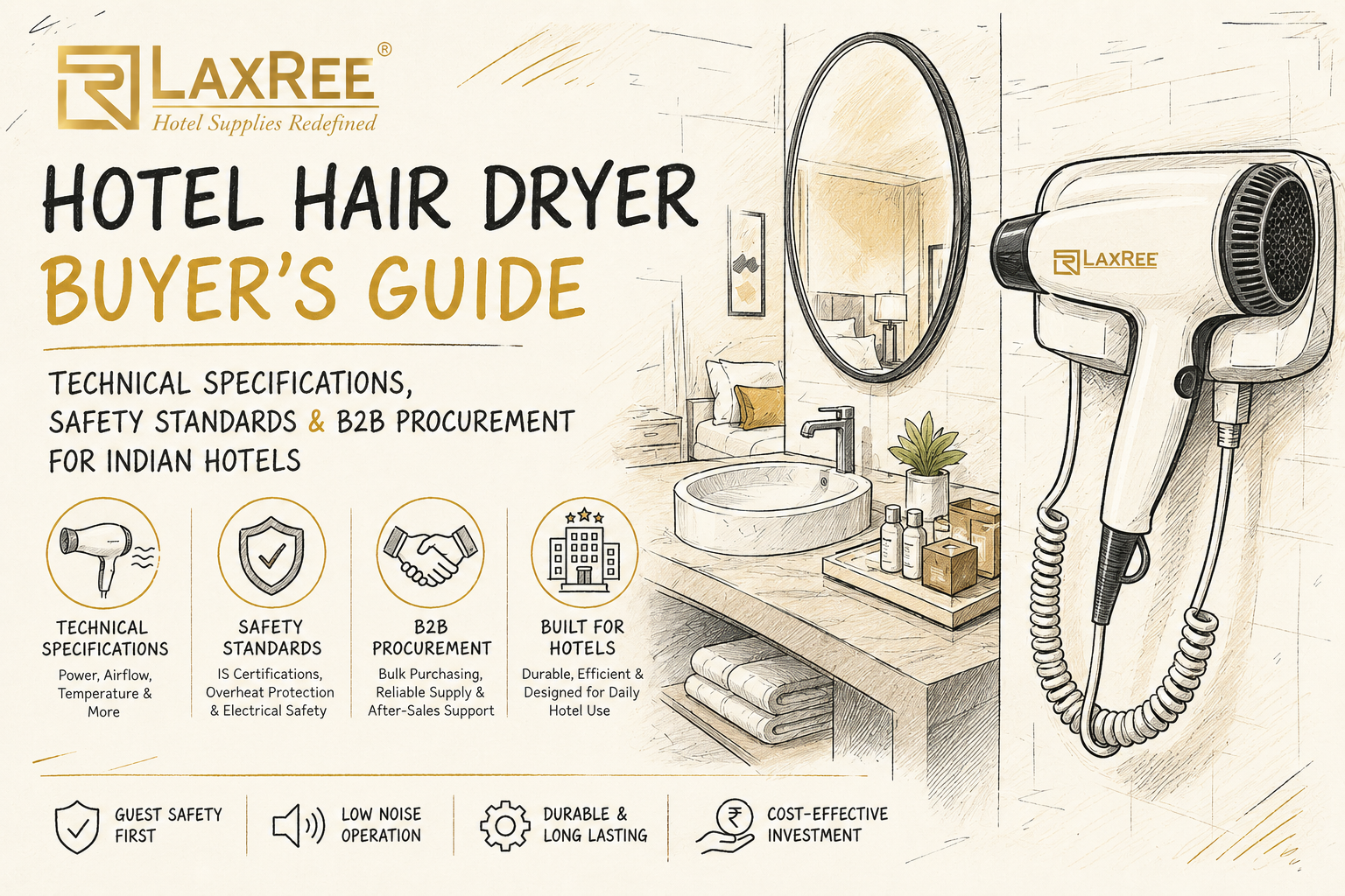 Hotel Hair Dryer Buyer's Guide: Technical Specifications, Safety Standards & B2B Procurement for Indian Hotels